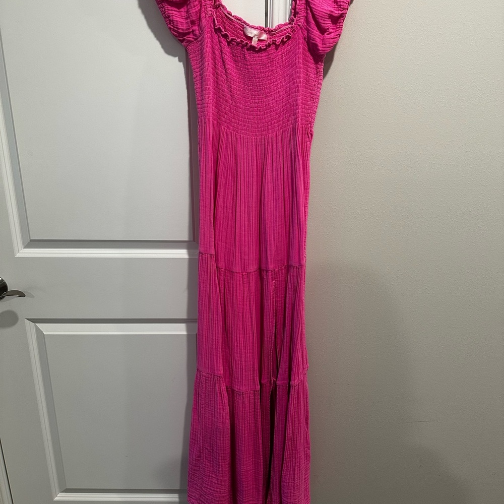 LoveShackFancy Fuchsia Maxi Dress